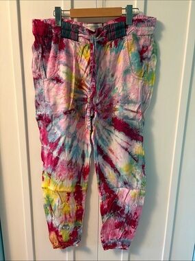 French Connection Tie-Dye Track Joggers - Pink, Blue, Yellow